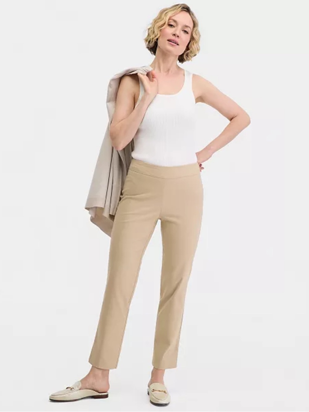 JM Collection Women's Mid-Rise Straight-Leg Pull-on Pants Color: Coffee Cake